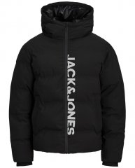 Jack & Jones Kaito Puffer Jacket Black With Print