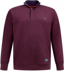 D555 Lancaster Gewatteerde Sweater Bordeauxrood