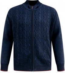 D555 Gillingham Gebreid Vest Met Rits En Voering Donkerblauw