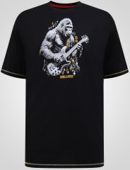 D555 Macfarlan T-shirt met Gorillaprint Zwart