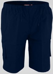 D555 Nick Korte broek met zakken en elastische taille Donkerblauw