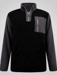 D555 Daly Quarter Zip Fleece Sweatshirt Zwart/Grijs