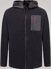 D555 Damien Micro Fleece Zip Through Hoody Zwart/Grijs
