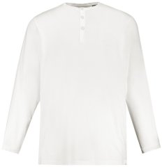 JP1880 702555 Henley T-shirt met lange mouwen Wit
