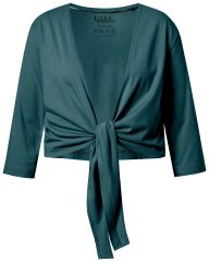 Ulla Popken 794514 Jersey bolero met knoop Petrol