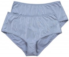 Ulla Popken 800279 Gestreepte slips 2-pack Lichtblauw