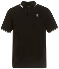 JP1880 802789 Poloshirt met witte contrastkraag Zwart