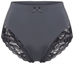 Ulla Popken 809385 Corrigerende slip met kant Antraciet