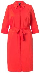 Ulla Popken 815217 A-lijn blousejurk met strikceintuur Roze