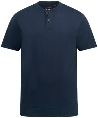 JP1880 818628 Henley T-shirt met buikpasvorm Donkerblauw