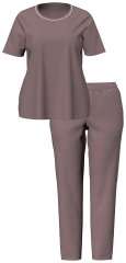 Ulla Popken 821244 Pyjama met stippen Bruin
