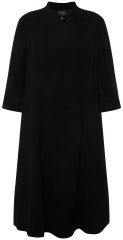 Ulla Popken 823290 Midi-jurk met V-hals Zwart