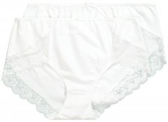 Ulla Popken 824106 Boxershorts met kant 2-pack Wit