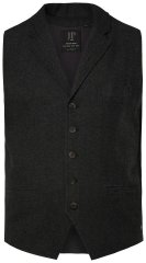 JP1880 828736 Tweed gilet met gebreide rug Zwart
