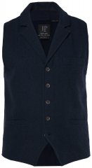 JP1880 828736 Tweed gilet met gebreide rug Donkerblauw