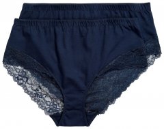 Ulla Popken 830094 Slips met kant 2-pack Donkerblauw