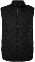 Men+ 578 Bodywarmer gewatteerd met opstaande kraag Zwart