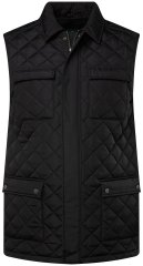 Boston Park 593 Bodywarmer gewatteerd met overhemdkraag Zwart