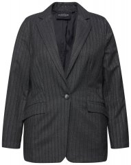 Ulla Popken 832935 Visgraatblazer met metallic glans Grijs