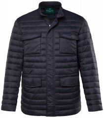 Boston Park 416 Gewatteerd jack met opstaande kraag Donkerblauw