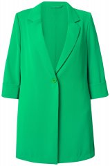 Ulla Popken 836165 Lange blazer met driekwartmouwen Groen