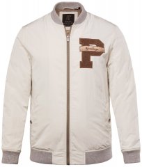 JP1880 836786 Collegejack met embleem Gebroken wit