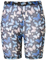 Ulla Popken 837676 Bedrukte anti-schuur shorts Zwart