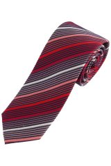 JP1880 837687 Gestreepte zijden stropdas extra lang Rood