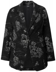 Ulla Popken 841901 Blazer met print Zwart