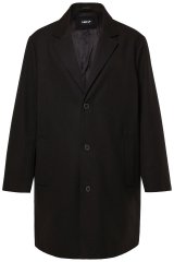 Men+ 482 Waterafstotende mantel met wollook Zwart