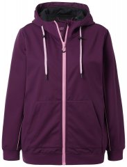Ulla Popken 843186 Waterafstotende softshell jas met reflectoren Wijnrood