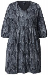 Ulla Popken 844945 Bedrukte jersey jurk Zwart
