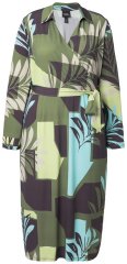 Ulla Popken 845122 Bedrukte midi-jurk met zakken Turquoise