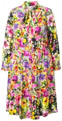 Ulla Popken 845512 Gebloemde blousejurk Bessenrood
