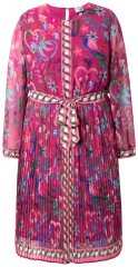 Ulla Popken 845649 Midi-jurk met lange mouwen Bessenrood