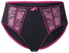 Ulla Popken 845885 Gebloemde slips met kant Roze