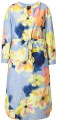 Ulla Popken 846330 Gebloemde maxi-jurk Lichtblauw