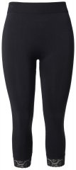 Ulla Popken 846491 3/4 panty legging met kant Zwart