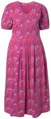 Ulla Popken 847409 Bedrukte maxi-jurk Bessenrood