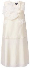 Ulla Popken 847918 Gebloemde chiffon jurk Gebroken wit