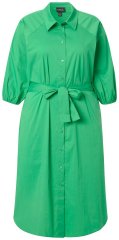 Ulla Popken 848159 Blousejurk met strikceintuur Groen