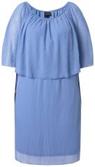 Ulla Popken 848169 A-lijn chiffon jurk Lichtblauw