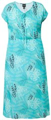 Ulla Popken 848696 Bedrukte midi-jurk met V-hals Turquoise