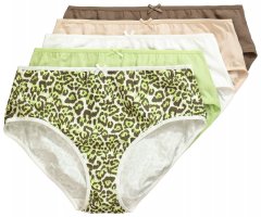 Ulla Popken 848810 Slips met dierenprint 5-pack Taupe
