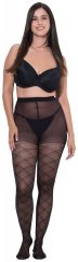 Ulla Popken 849049 Gestreepte panty 40 den Zwart