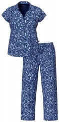 Ulla Popken 849144 Pyjama met dierenprint Donkerblauw