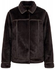 Ulla Popken 850310 Jas van imitatiebont Donkerbruin