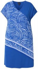 Ulla Popken 850389 Bedrukte chiffon jurk Blauw