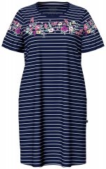 Ulla Popken 850401 Gebloemd nachthemd Donkerblauw