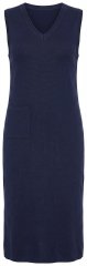 Ulla Popken 850725 Gebreide jurk met V-hals Donkerblauw